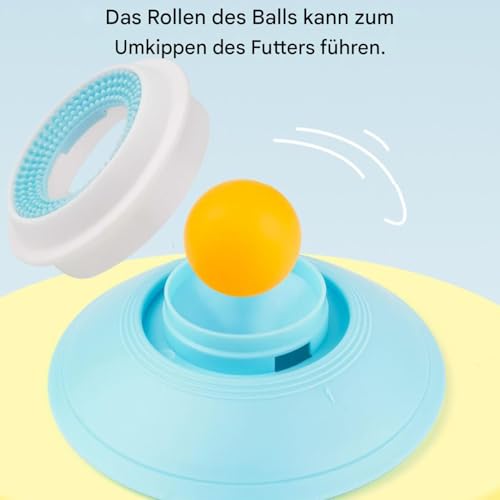 Hunde Leckmatte mit Saugnapf & Drehkugel – Spielzeug zur langsamen Fütterung gegen Langeweile für kleine bis große Hunde