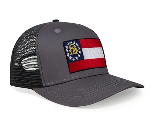 Image of International Tie State Hat for Men and Women, Adjustable Snapback Trucker Baseball Cap with Embroidered Patch