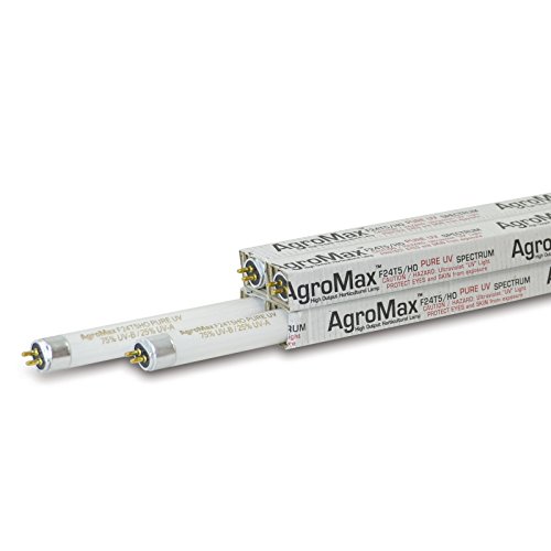 AgroMax 4-Pack 2 Foot (22.625") Pure UV T5 Fluorescent Grow Light Bulbs - (4) F24T5HO Bulbs