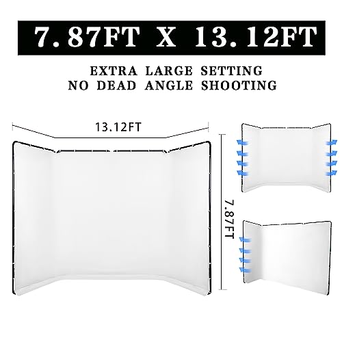 7.87ft x 13.12ft White Screen Backdrop with Stand, Portable Large Wrinkle-Resistant Collapsible Photography Background for Photo Studio Video Shooting, Portrait Product Headshot Photography - Image 3
