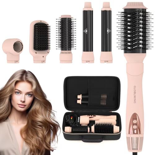 Cepillo secador de pelo 6 en 1 para lucir ondas perfectas y peinados rápidos antes de trabajar
