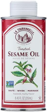 La Tourangelle, Toasted Sesame Oil, Great for Cooking, Add to Noodles, Stir-Fry, Vegetables, Vinaigrettes, and Marinades, 8.45 fl oz