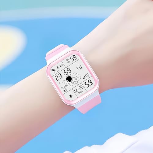 Image of Unisex Digital Sports Watch with Luminous Display Waterproof Wristwatch for Kids