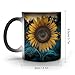 FZMVSQH Taza de café mágica con diseño de girasol Imagen de FZMVSQH Taza de café mágica con diseño de girasol