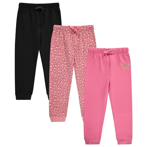 Image of BTween Kids Girls Fashion Stretch Waist Ultra Soft Jogger Pants Set 3 Pack Bundle