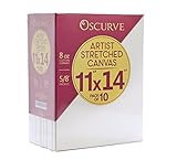 Stretched Canvas 11 x 14 (Pack of 10) Triple Primed Canvas - Pine Wood Stretcher Bars