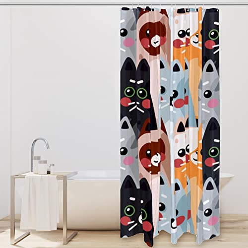 Rideau de douche chat mignon pour une salle de bain joyeuse