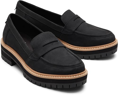 TOMS Womens Cara Lug Sole Loafers Casual - Black - Size 7.5 B | Image 5