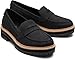 TOMS Cara - Loafers for Women - Leather Upper - Synthetic Lining - Rubber Outsole - Slip-on Style - Round Toe Black/Black Leather 7 B - Medium