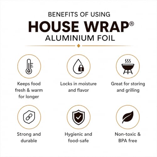 Image of House Wrap Aluminium Foil Paper 25m, | Foil Paper for Food Wrap 11 Microns