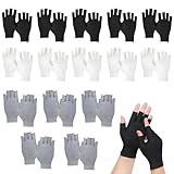 15 Pairs Cotton Gloves for Eczema, Anti Scratch Eczema Gloves, moisturising Gloves for Sleeping Spa Treatment Overnight Hydration(Black+Grey+White 5 Each)