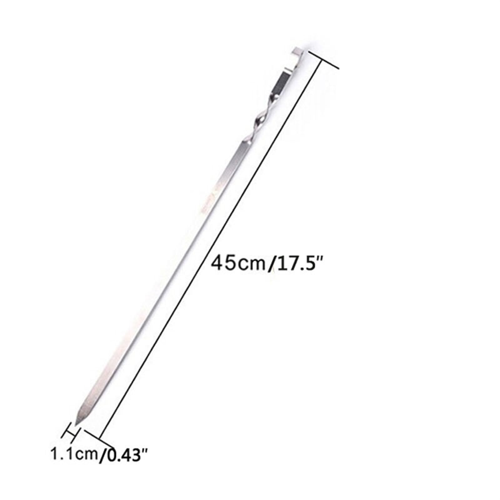 Brochetas de Kebab, brochetas Planas for Barbacoa 45 cm y 17,8 Pulgadas, Acero Inoxidable, for Carne, Metal, for(6 Pcs)