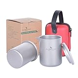 Boundless Voyage Double-Walled Titanium Cup Tea Mug 400ML/13.5fl oz Coffee Mug with Filter Lightweight Teapot Camping Tableware Ti3120D