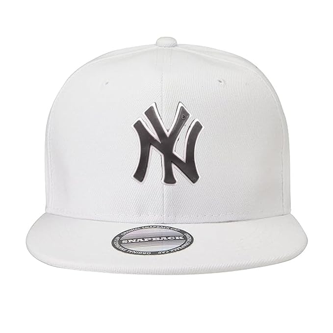 Polyester NY Cap - Snapback Stylish Baseball Hat Streetwear - Hip-Hop Cap with Urban Swagger White Sun Protection Caps for Outdoor Activities-image-49