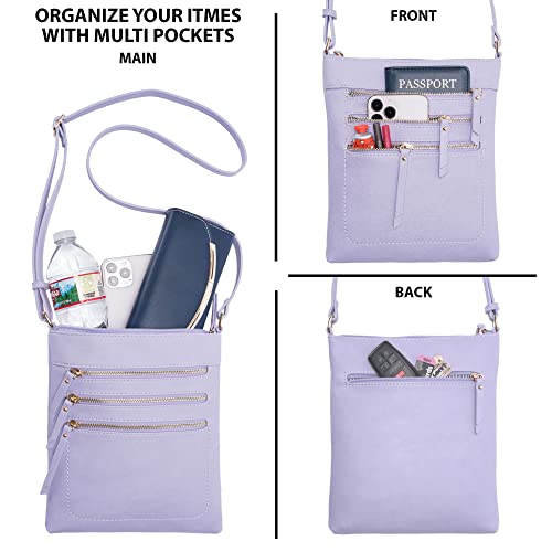 Image of Solene Crossbody Bag Functional Multi Pocket Messenger Purse Top Zip Closure Shoulder Handbag With Adjustable Strap