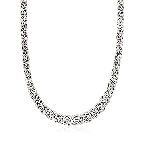 Ross-Simons Italian Sterling Silver Graduated Byzantine Necklace