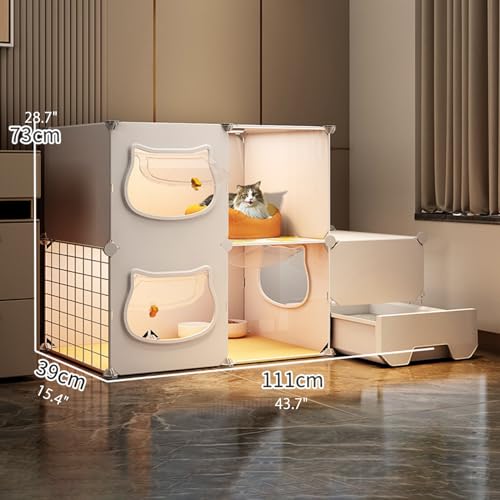 Cage pour chat intérieur modulable et robuste en taille 111 cm - 2