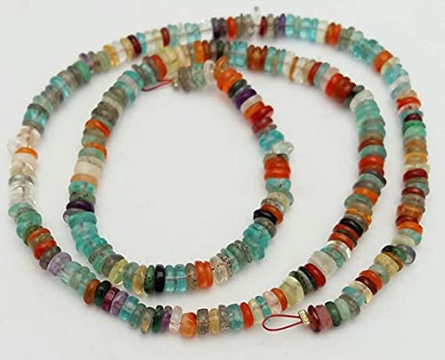 Multi gemstone heishi en minéraux naturels d'exception de 3-4 mm pour joaillerie