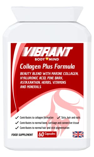 Collagen Supplements for Women - Marine Collagen with Hyaluronic Acid for Optimal Skin, Hair & Joint Support - Pure & Natural Formula - 60 Easy-to-Swallow Capsules