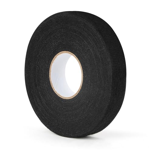 flintronic PET Fleece Fabric Tape 19MM*25M Wiring Loom Harness Cloth Tape Self Adhesive Cloth Tapes Heat-Resistant Insulating tapes for Automotive Car Motorcycle Electricals (1PC)