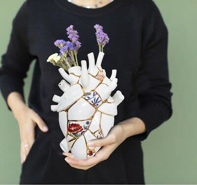 Amazon.com: Seletti Love in Bloom Kintsugi Porcelain and Gold