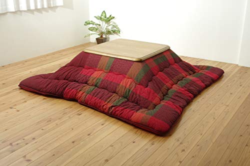 イケヒコ こたつ布団 正方形 びわ レッド 約205×205cm 国産 和モダン #5177019