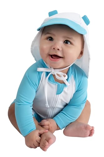 Image of Cuddle Club UPF 50+ Baby Sunsuit with Sun Hat for Newborns, Infants & Toddlers, Sun Protection Rashguard & Swimsuit