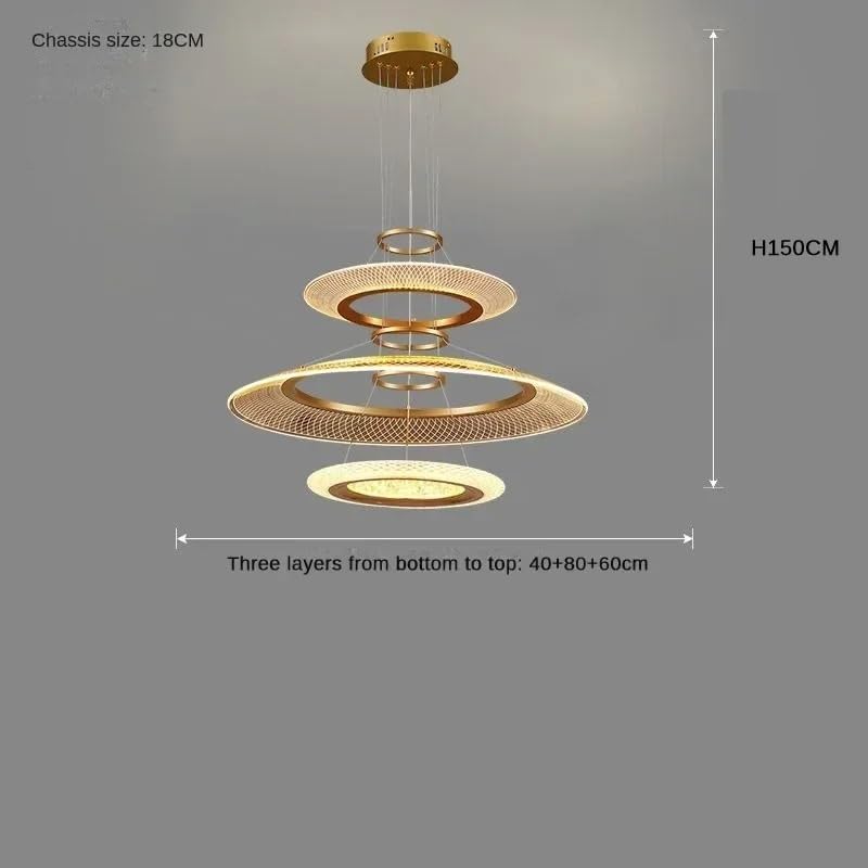 Lampes suspendues LED modernes de 80cm avec lustre de plafond à intensité variable