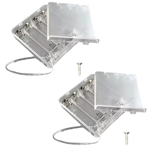 BKAEIMSTWR 4 x AA Battery Holder and Screws, 4 AA 4.5V Battery Holder with Switch, for LED String Light DIY or Fixing
