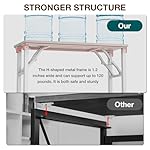 TEMI Small Computer Desk Folding Table - 35.8" Foldable Office Desk, No Assembly, Perfect for Small Spaces in Bedroom, Dorm, or Apartment, Portable Mini Desk or Study Table Compact Design, White Ash - Image 5
