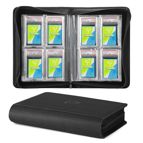 TCGUARD Classeur pour cartes PSA et similaires - Peut contenir 32 cartes PSA - Classeur de qualité supérieure avec 4 pochettes