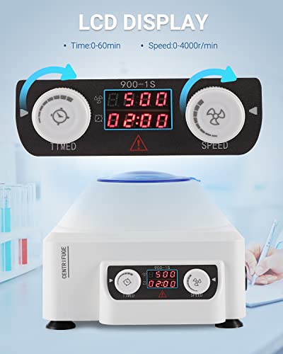 Mxmoonant Centrifuge Machine Lcd Display Digital Desktop Electric Centrifuges, With Time & Speed Adjustable, 10Ml*6 Rotors For Lab School Science Plasma Research (900-1-Plus) (Black) #TOP2
