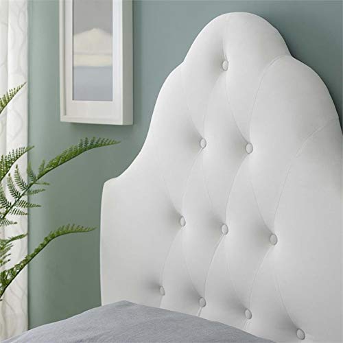 Modway Sovereign Twin Diamond Tufted Performance Velvet Headboard, White #TOP5