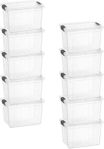 Miniatura 45 de Superio Cajas de almacenamiento transparentes con tapas, contenedores de plástico de 8.75 cuartos de galón para organizar, cajas apilables, sin BPA,