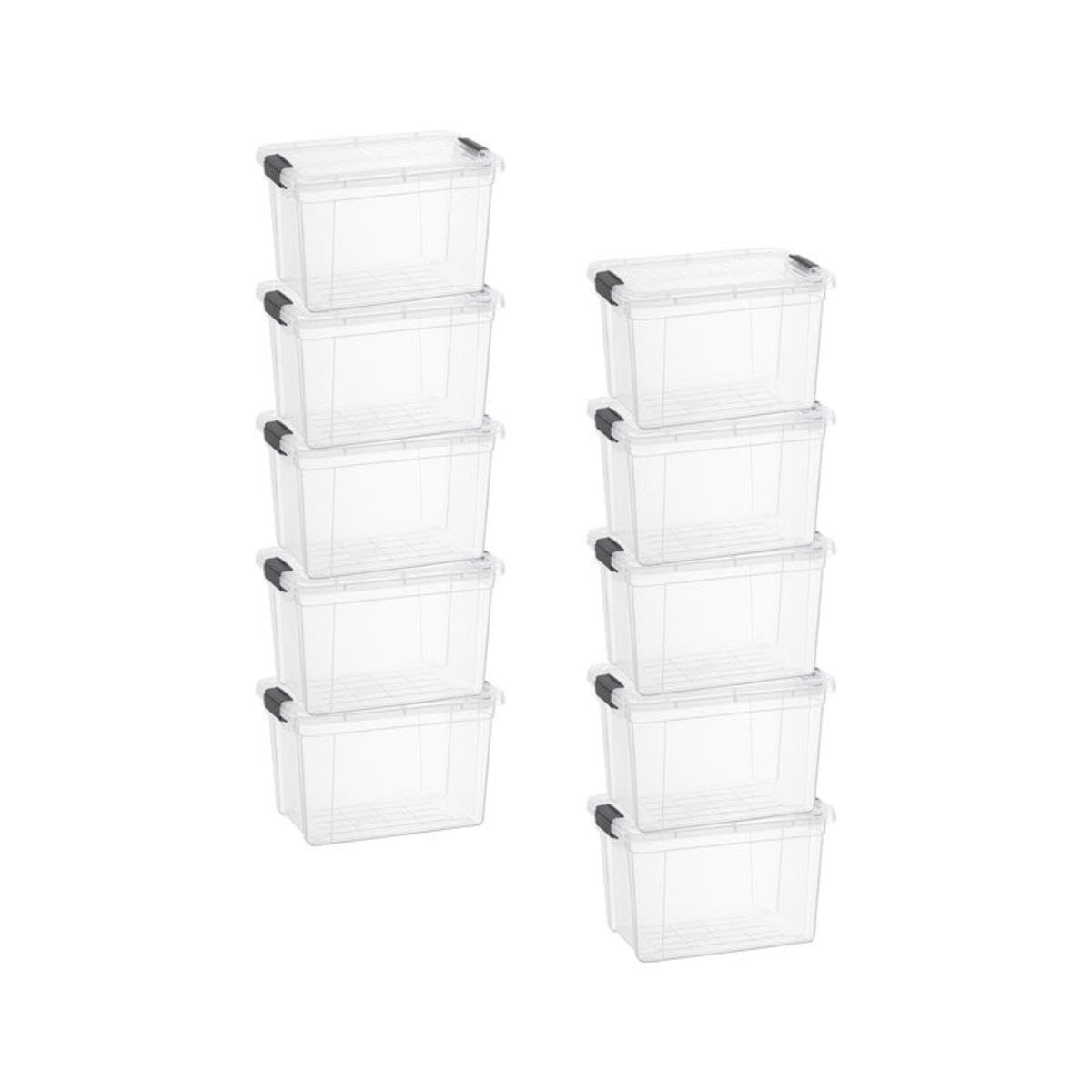 Superio 2.5 Quart Clear Plastic Storage Boxes with Lids, Stackable Organizer Containers, BPA-Free Storage Bins for Home, Office, School &amp; Dorm, 10 Pack