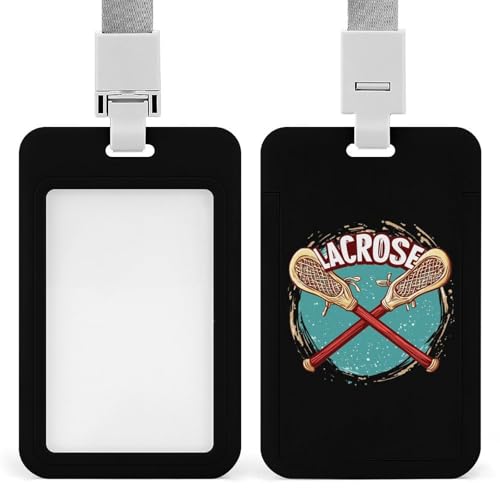 Lacrosse ID Badge Holder with Lanyard Vertical ID Card Holder for Travel Office Work