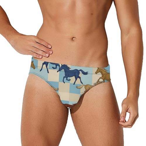 Men's Quick Dry Swim Briefs, Adjustable Drawstring Beach Shorts for Surfing