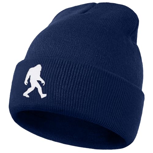 Image of Bigfoot Beanie for Men - Sasquatch Hat Winter Knit Cuffed Beanie for Women - Bigfoot Gifts for Christmas & New Year