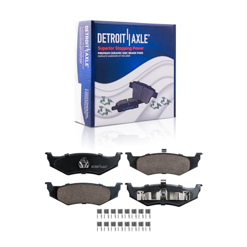 Image of Detroit Axle - Brake Kit for 2003-2007 Chrysler PT Cruiser, 2003-2005 Dodge Neon Drilled & Slotted Brake Rotors and Ceramic Brakes Pads 2004 2006 Front and Rear Replacement