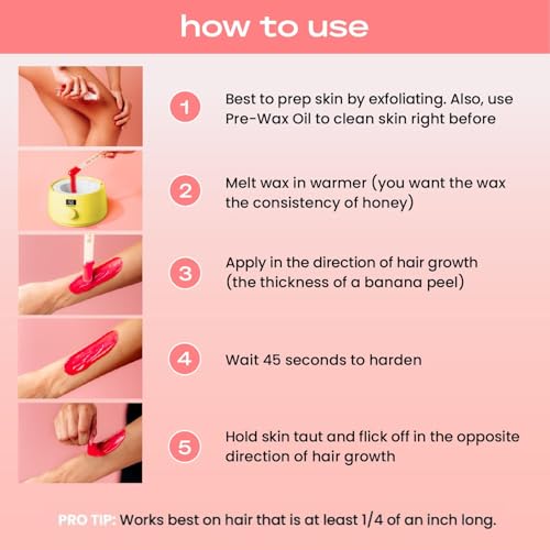 KoluaWax Premium Waxing Kit for Women - Hot Melt Hard Wax Warmer for Hair Removal, Eyebrow, Bikini, Legs, Face, Brazilian Wax - Machine, 4-Pack Beads, Accessories, Sun