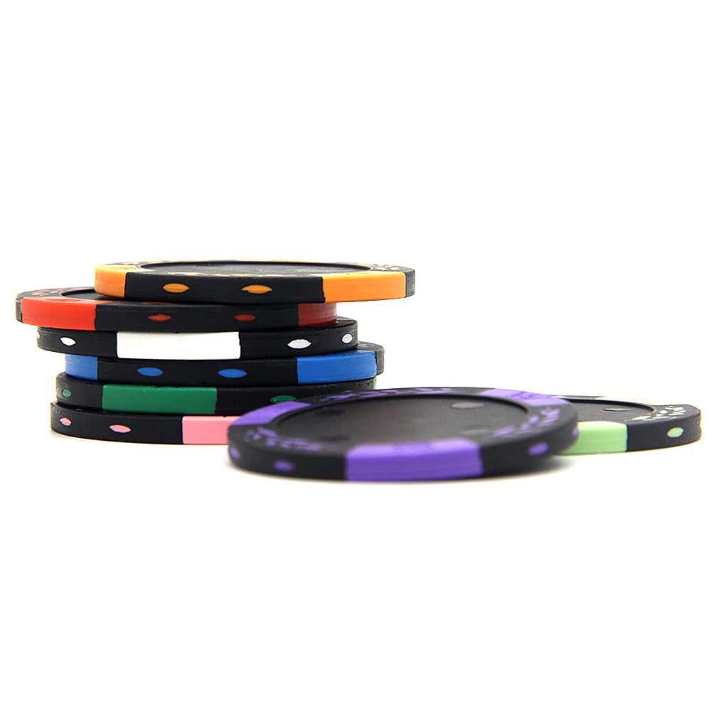 100 Premium Clay Poker Chips, personalisieren Sie Ihr Bild und Text, 11,5 g Casino Chips für Texas Hold'em, Blackjack Glücksspiel (weiß)