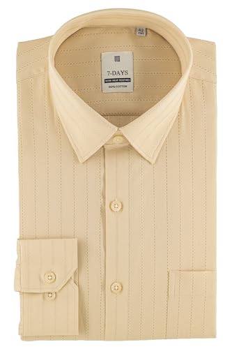 Image of 7-DAYS Premium Men's Formal Shirts - Cotton, Self-Design, Full Sleeve, Regular Fit, with Pocket, Stylish Office Shirts for Men