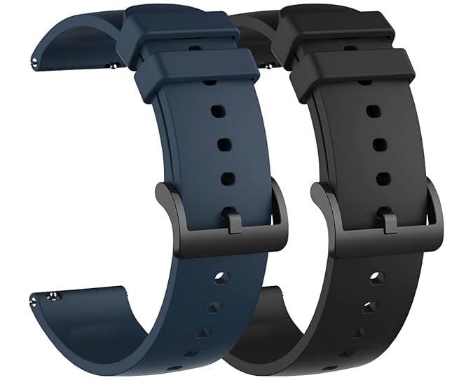 Image of EDNITA 19mm Watch Straps Silicone Black Buckle for Noise Colorfit Pro 2, Noise Colorfit Pulse, Boat Storm Smart Watch, Boat Xtend Talk,Fireboltt Ninja 3 / Ninja 2 & 19mm All Watches