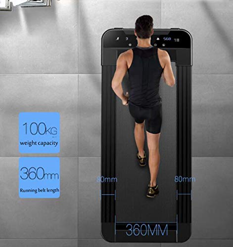 Image of Motorised Flat Running Machine Electric Treadmill Noise Reduction Portable Walking Equipment with Pulley for Home Gym