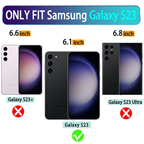 VANAVAGY Compatible for Galaxy S23 Wallet Case, 12ft Drop Protection, RFID Blocking PU Leather Flip Cover - Image 2