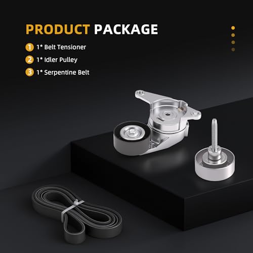 Image of Belt Tensioner Serpentine Belt Idler Pulley Kit for Cadillac SRX, for Chevy Equinox /Impala, for Captiva Sport, for 9-4X 2.8 /3.0 /3.6L 2010-2017#36110 38397 K060950