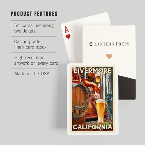 Baraja de 52 cartas tamaño póker Livermore California miniatura 3