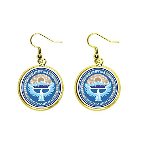Pendientes de Kirguistán dorados drop earring de moda asiática para mujer