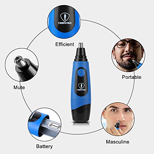 Ceenwes Nose Hair Trimmer Professional Mute Painless Trimming Nose Ear Hair Trimmer Suitable to Men and Women Battery-Operated Personal Care Nose Trimmer with LED Light