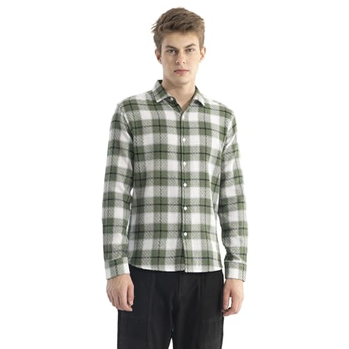 Image of SNITCH Men's Cotton Fitted Plaiderie Check Shirt